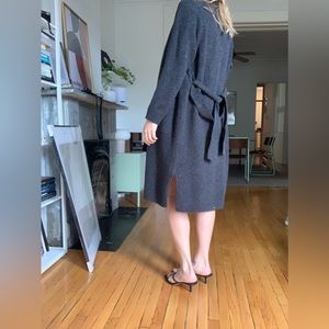 Long cozy oversized gray Uniqlo cardigan sweater size S good for M